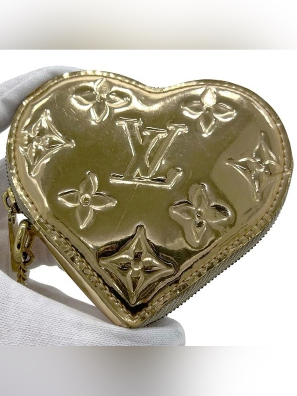 Louis Vuitton Monogram Miroir Heart Coin Purse Dore Gold Limited Edition - Picture 7 of 11